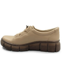 Damskie Buty Skórzane Eleganckie Na Jesień Beżowe Helios 407