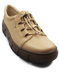 Damskie Buty Skórzane Eleganckie Na Jesień Beżowe Helios 407