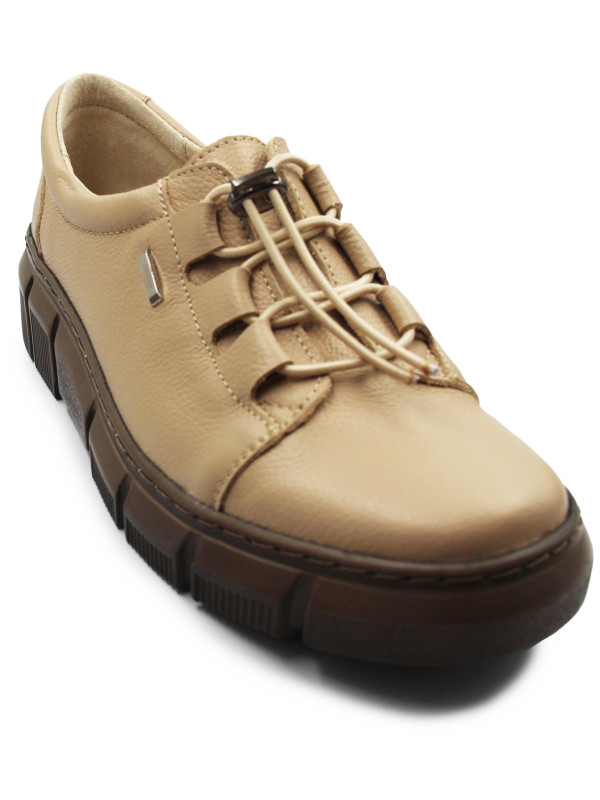 Damskie Buty Skórzane Eleganckie Na Jesień Beżowe Helios 407