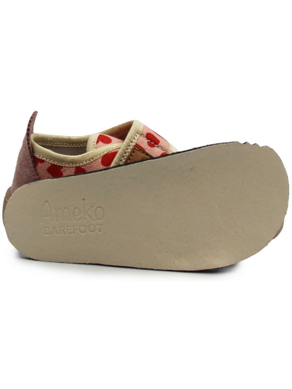 Kapcie Dziewczęce Do Szkoły i Przedszkola Barefoot Ameko Piko Hearts