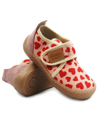 Kapcie Dziewczęce Do Szkoły i Przedszkola Barefoot Ameko Piko Hearts