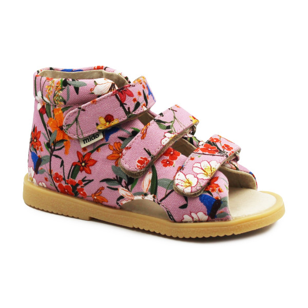 Kapcie Dla Dziewczynki Do Szkoły i Przedszkola Mido 816 Kwiaty