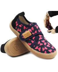 Kapcie Dla Dziewczynki Do Szkoły i Przedszkola Barefoot Ameko Piko Kokardki