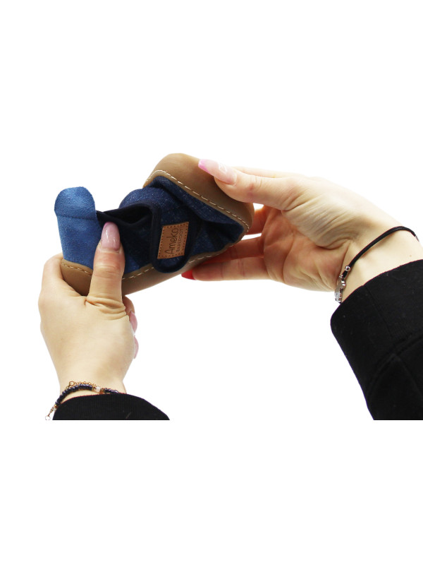 Kapcie Chłopięce Do Szkoły i Przedszkola Elastyczne Barefoot Ameko Piko Jeans