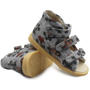 Profilaktyczne kapcie do przedszkola szkoły dla chłopca Mido 816 Szary Na Rzep