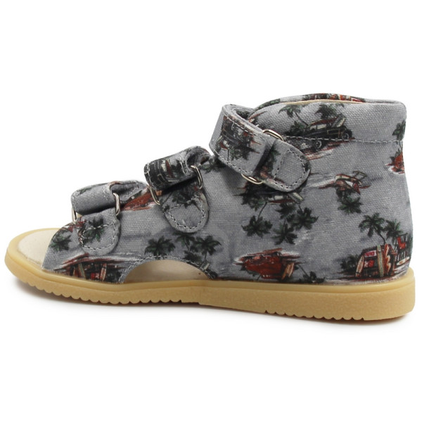 Profilaktyczne kapcie do przedszkola szkoły dla chłopca Mido 816 Szary Na Rzep