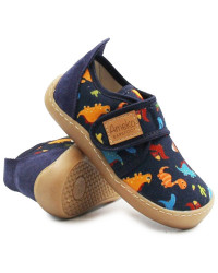 Kapcie Na Zmianę Dla Chłopca Barefoot Dinozaury Do Przedszkola i Szkoły Ameko Piko Dino