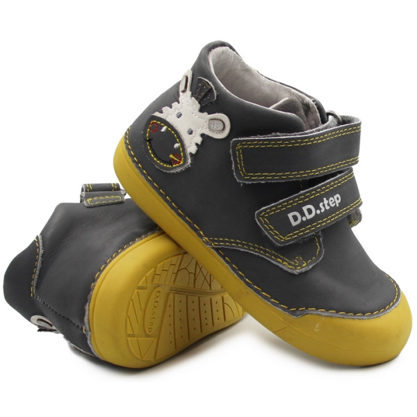 Buty Na Wiosnę Dla Chłopca Na Rzep DD Step s066-375B Dark Grey