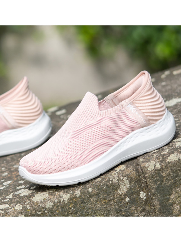 Damskie Buty Na Wiosnę Sportowe Skechers Wojtyłko 7A25388R Pudrowy Róż Do szkoły