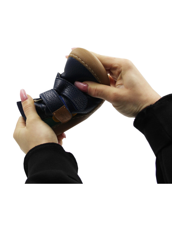 Buty Na Wiosnę Dla Chłopca Półbuty Barefoot Ameko Otis Croco Navy