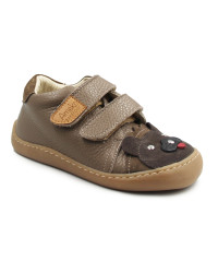 Chłopięce Buty Na Jesień Półbuty z Misiem Barefoot Ameko Otis Lion Taupe