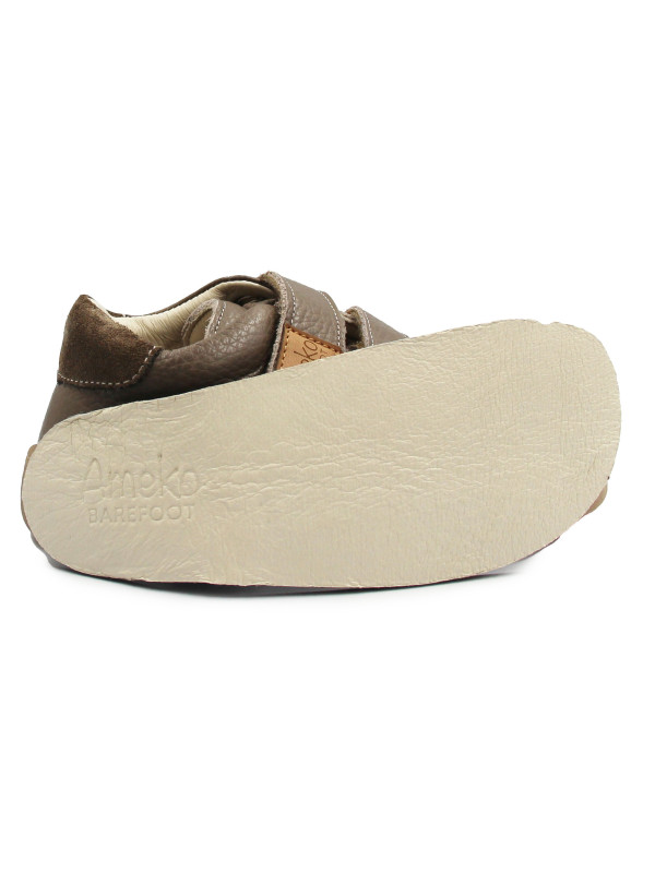 Chłopięce Buty Na Jesień Półbuty z Misiem Barefoot Ameko Otis Lion Taupe