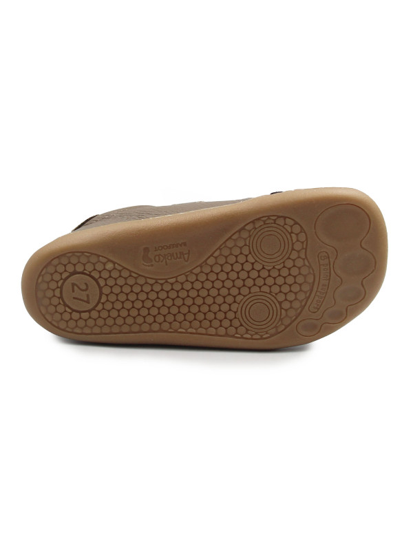 Chłopięce Buty Na Jesień Półbuty z Misiem Barefoot Ameko Otis Lion Taupe
