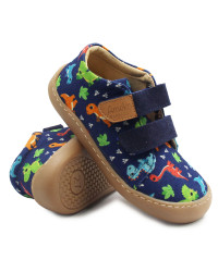 Kapcie Dla Chłopca Do Szkoły i Przedszkola Dinozaury Barefoot Ameko Neo Dino