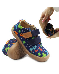 Kapcie Dla Chłopca Do Szkoły i Przedszkola Dinozaury Barefoot Ameko Neo Dino