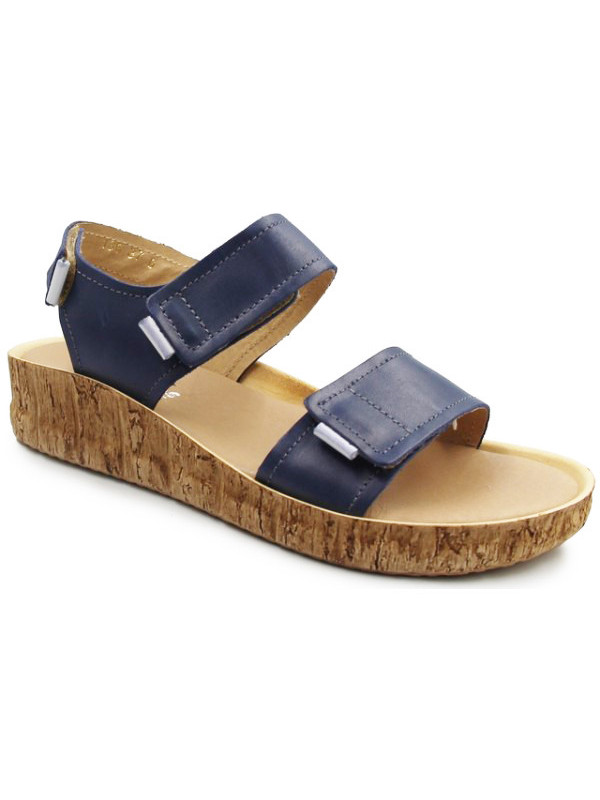 Sandały Damskie Na Lato Ze Skóry Naturalnej Helios 136 Granat