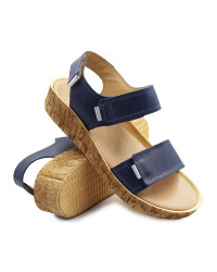 Sandały Damskie Na Lato Ze Skóry Naturalnej Helios 136 Granat