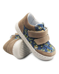 Dziecięce Buty Jesienne Na Rzep Barefoot w Misie Jamet 1126 Niebieski Miś