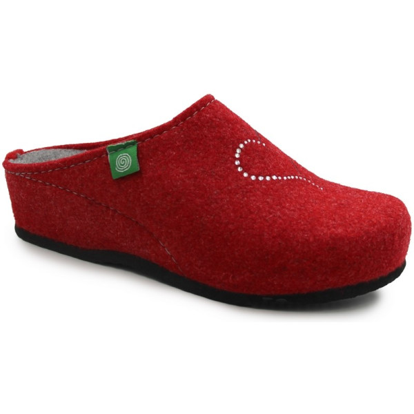 Kapcie po domu na zimę damskie czerwone Dr Brinkmann 330008-04