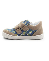 Dziecięce Buty Jesienne Na Rzep Barefoot w Misie Jamet 1126 Niebieski Miś
