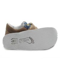 Dziecięce Buty Wiosenne Na Rzep Barefoot w Misie Jamet 1126 Niebieski Miś