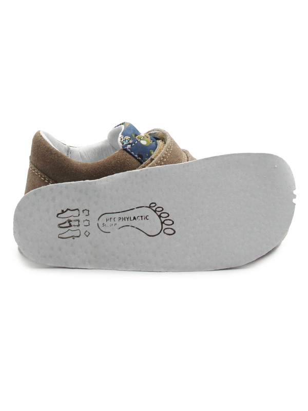 Dziecięce Buty Jesienne Na Rzep Barefoot w Misie Jamet 1126 Niebieski Miś