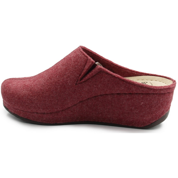Domowe klapki na koturnie czerwone Scholl Iverness Wedge med mf308981609 Rose