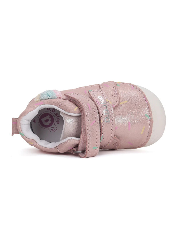 Buty Dla Dziewczynki Na Jesień Błyszczące DD STEP S015-51219B Metalic Pink