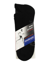 Czarne Skarpety Stopki Antyzapachowe Sportowe Mini Sport Deodorant
