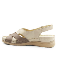 Damskie Sandały Beżowe Skórzane Helios 144 Capucino