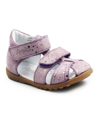 Sandałki Dla Dziewczynki Połsandały Zabudowana Pięta Ameko Lilac Fleck