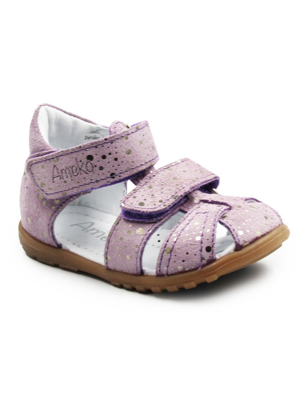 Sandałki Dla Dziewczynki Połsandały Zabudowana Pięta Ameko Lilac Fleck