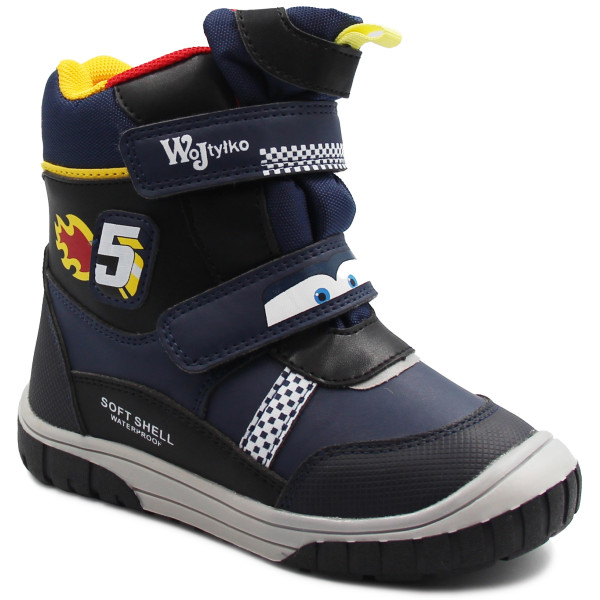 Ocieplane śniegowce dla chłopca na rzep Wojtyłko 3z24098 Auta