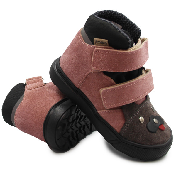 Dziewczęce Buty Ocieplane Na Wiosnę Jesień Z Wymienną Wkładką Ocieplaną Ameko Robin-Tedi-Brownrose