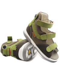 Profilaktyczne sandały z wysokim zapiętkiem na szerokie stopy MEMO FROG