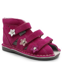 Różowe Kapcie Profilaktyczne Danielki z Kwiatuszkami