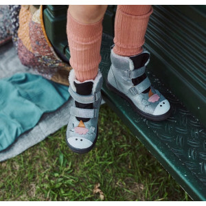 Buty Zimowe Dla Dziewczynki Ocieplane z Jednorożcem Mido 22-27 Szary Satyna