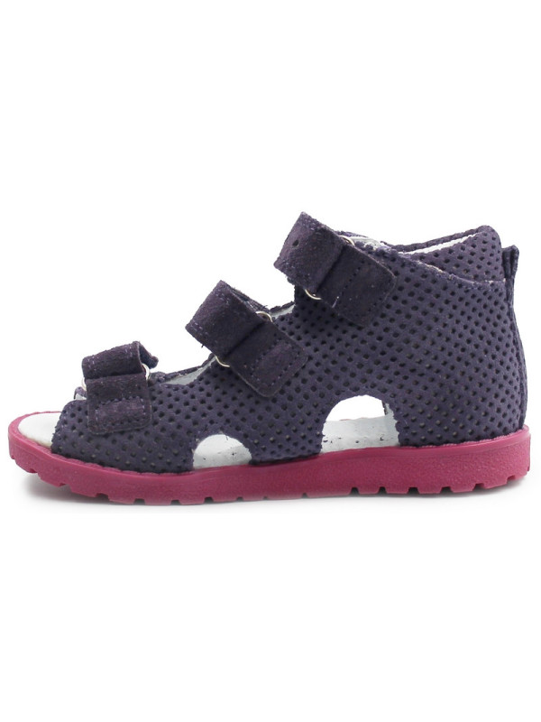 Sandały korekcyjne do przedszkola z obcasem Thomasa Kornecki OR 103 fiolet/w