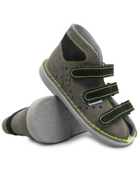 Kapcie profilaktyczne dla chłopca z wysokim zapiętkiem Adamki 012 (16) popiel/szary