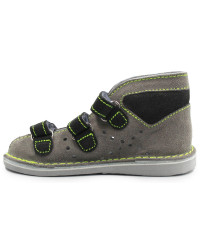 Kapcie profilaktyczne dla chłopca z wysokim zapiętkiem Adamki 012 (16) popiel/szary