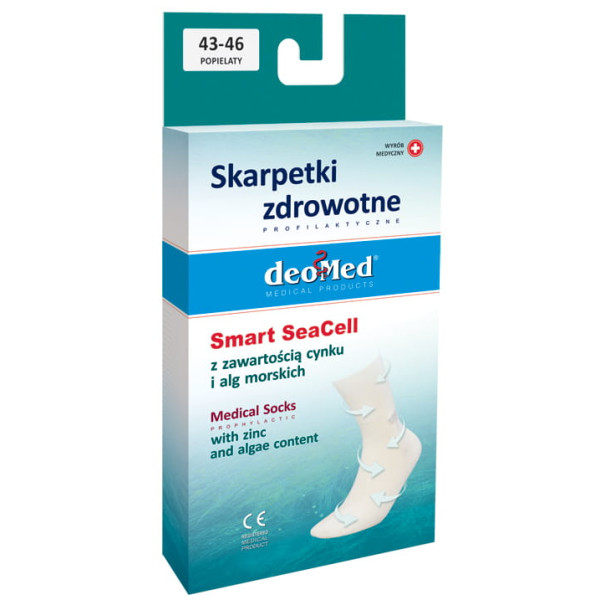 Skarpetki Zdrowotne z Algami Morskimi i Cynkiem Kremowe Deomed Smart SeaCell