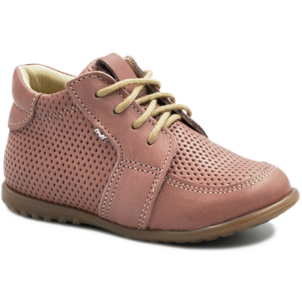 Trzewiki Jesienne EMEL sznurowane skóra licowa dziewczęce e 1153A-7