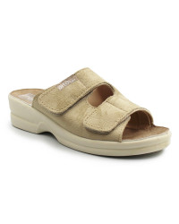 Klapki Dla Kobiet Dla Seniorki Beżowe Adanex 26184