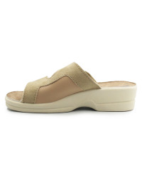 Klapki Dla Kobiet Dla Seniorki Beżowe Adanex 26184