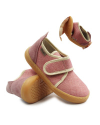 Różowe Kapcie Dla Dziewczynki Na Rzep Do Szkoły i Przedszkola Ameko Brownrose