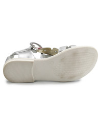 Sandały Dziewczęce Na Lato Srebrne z Motylkiem Bartek w-39209/12d