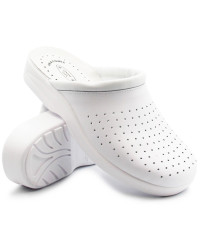 Wygodne lekkie klapki dla lekarza pielęgniarki SANITAL-FLEX 707 07 Białe