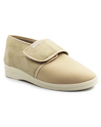 Półbuty Wiosenne Damskie Beżowe Lekkie Dla Seniorów Na Rzep Adanex 29626