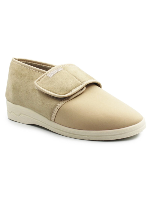 Półbuty Wiosenne Damskie Beżowe Lekkie Dla Seniorów Na Rzep Adanex 29626