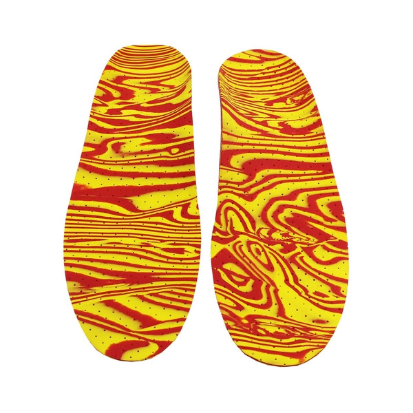 Wkładki ortopedyczne na płaskostopie podłużne koślawość kolan Correct LS czerwono żółte